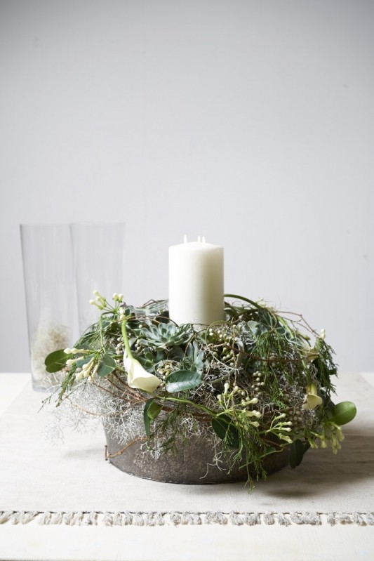 Oasis Symphony Lot de 3 bo/îtes /à chapeau de fleuriste doubl/ées Finition blanc nacr/é